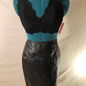 The perfect black 100% leather skirt size 12